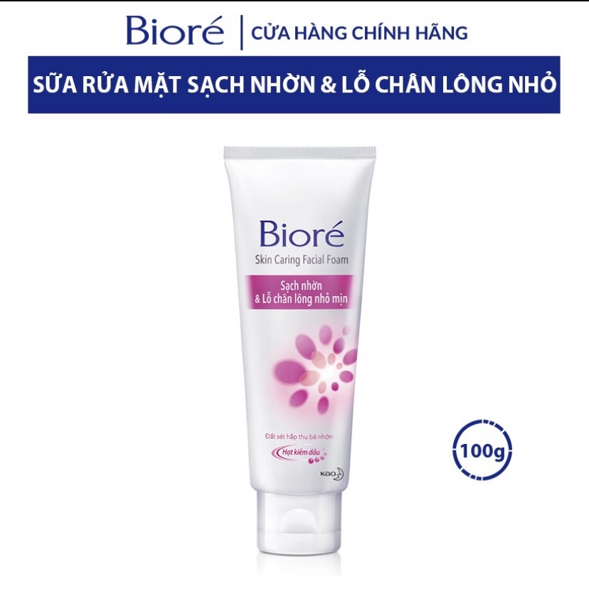 [HCM]Sữa Rửa Mặt Sạch Nhờn & Lỗ Chân Lông Nhỏ Mịn Biore 100g