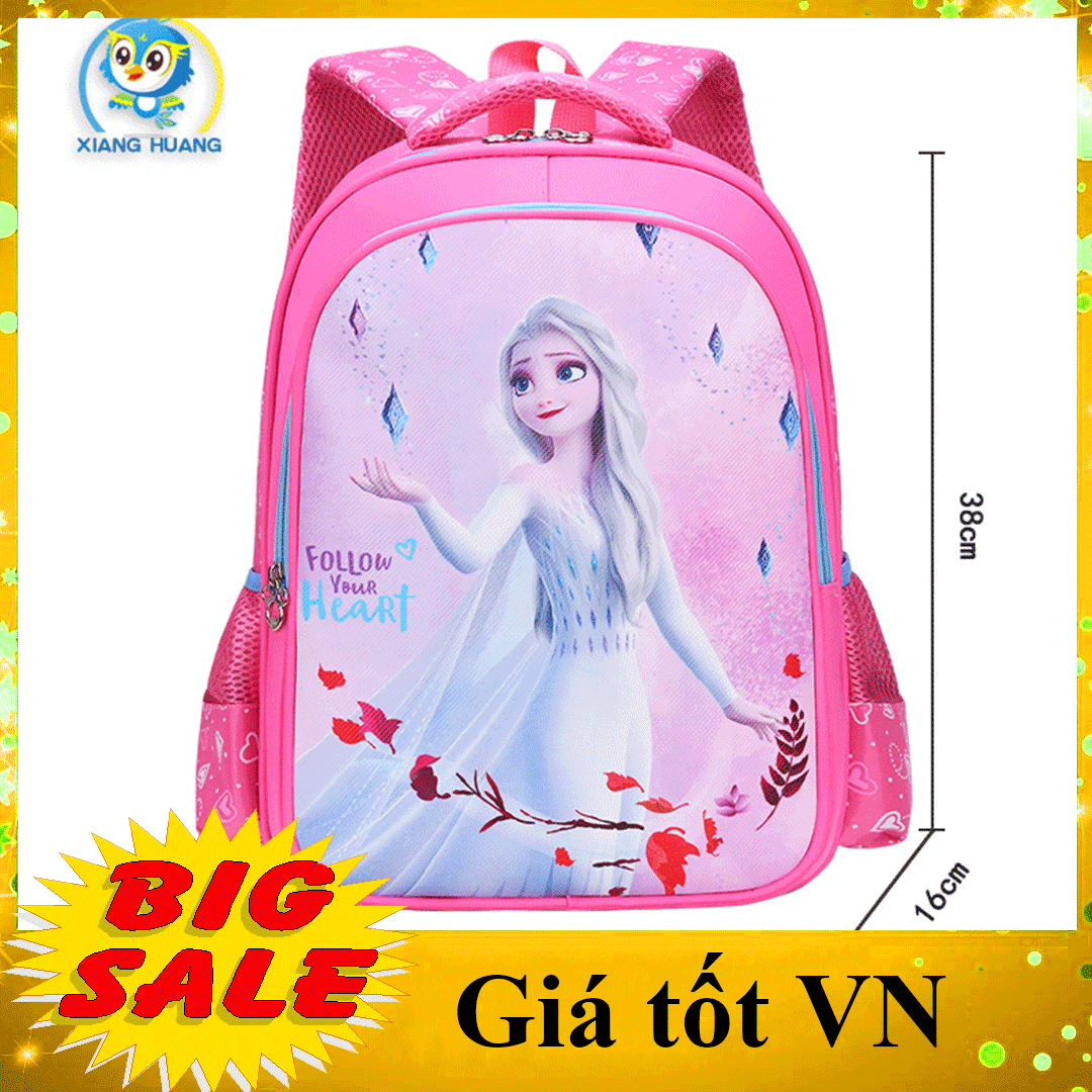 [LỚP 1-3] Balo đi học cho bé hình công chúa Elsa siêu đẹp, chất xịn, cặp sách ba lô học sinh tiểu học chống thấm  cấp 1