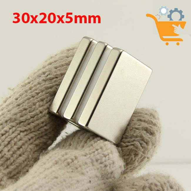 Nam châm đất hiếm 30x20x5mm siêu từ tính N42 giá 1 viên