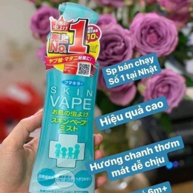 Xịt chống muỗi và côn trùng Skin Vape Nhật Bản 200ml
