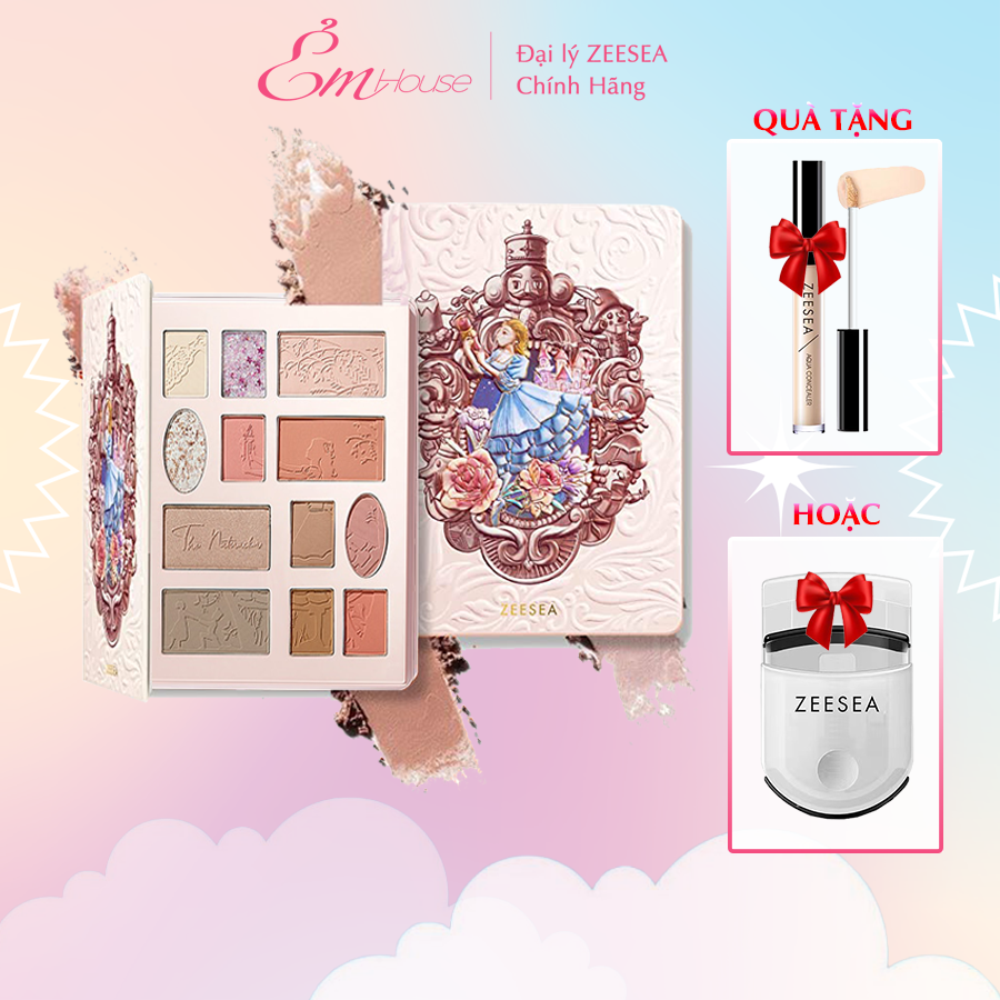 Zeesea bảng phấn mắt 12 ô nutcracker candy cruise makeup palette rose lake