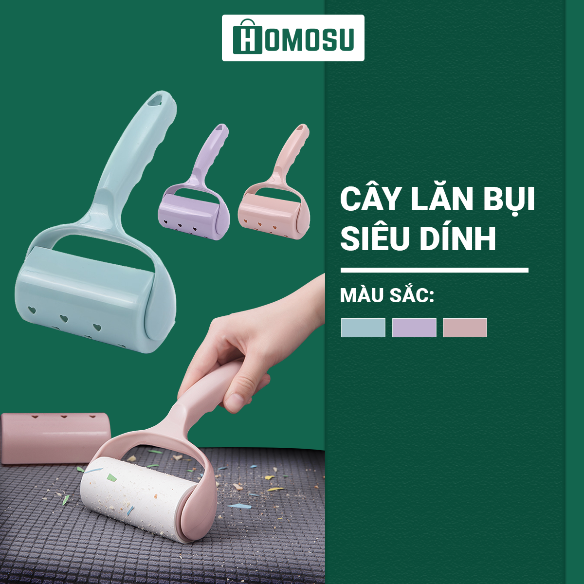 Cây Lăn Bụi Làm Sạch Quần Áo, Lông Chó Mèo, Ga Giường, Sofa Có Nắp Che Nhiều Màu Độc Lạ K001