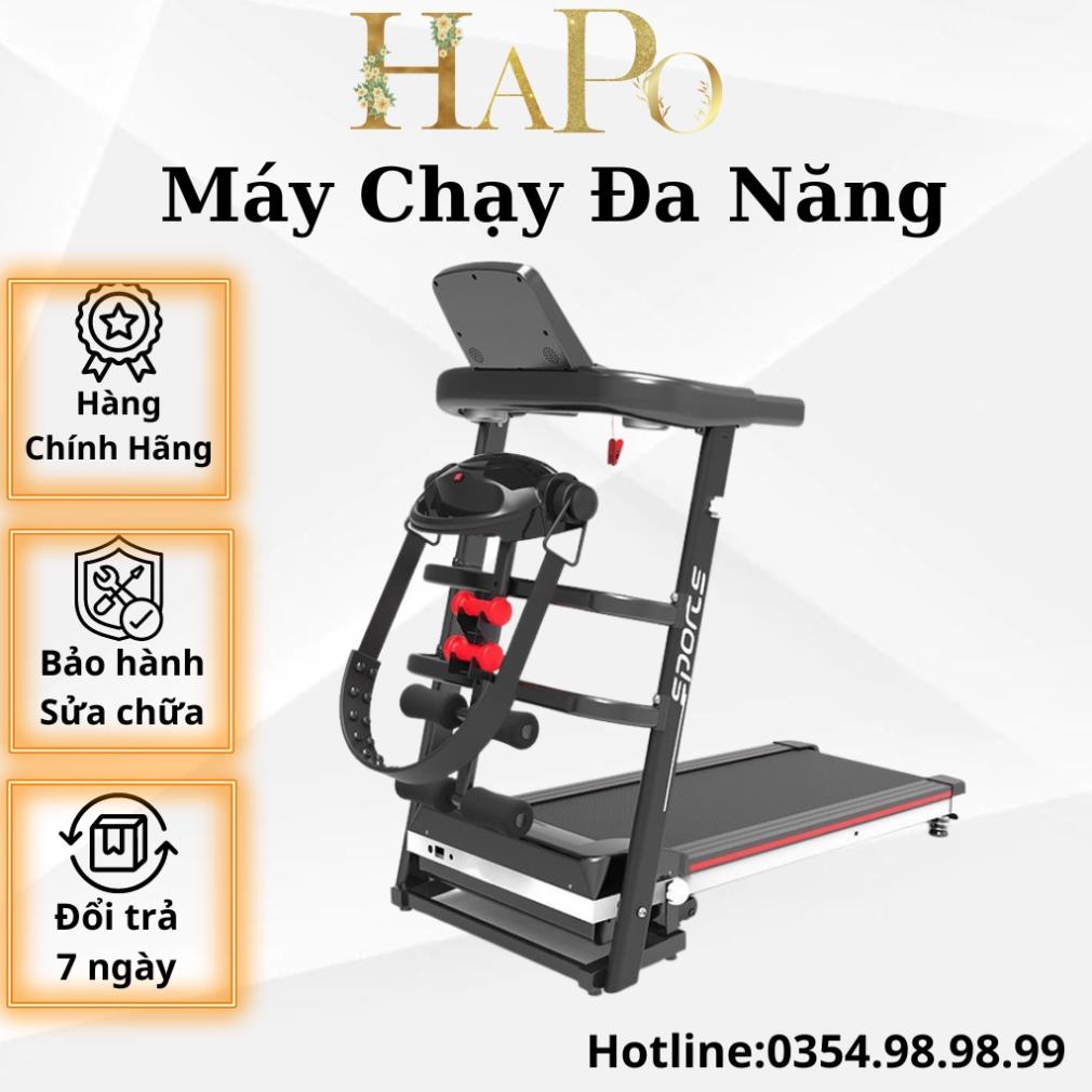 Máy chạy bộ tại nhà đa năng a7s sport, máy chạy bộ tại nhà - tập cơ bụng, tay - màn hình lcd 4.0