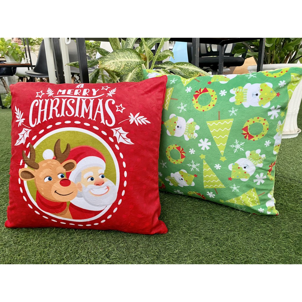 Vỏ gối trang trí Giáng Sinh 45-45cm