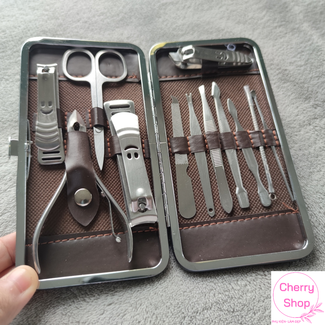 Bộ cắt bấm dũa móng tay dụng cụ làm móng 12 chi tiết nail care cao cấp tiện dụng