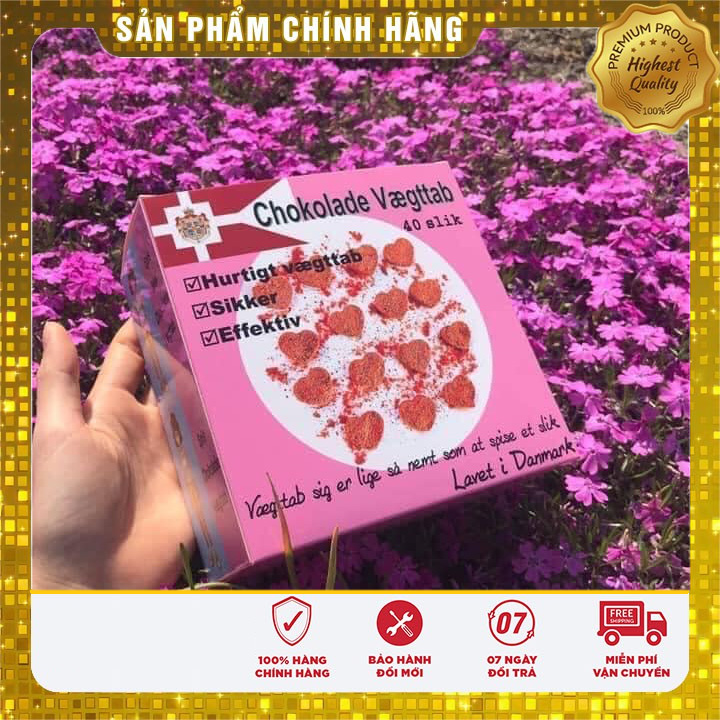 Kẹo Giảm Cân Chokolade Vaegttab Đan Mạch Màu Hồng 40 viên