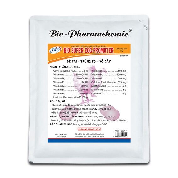 Bio Super Egg-Promoter 100g giúp đẻ sai, vỏ dày tăng sản lượng trứng.
