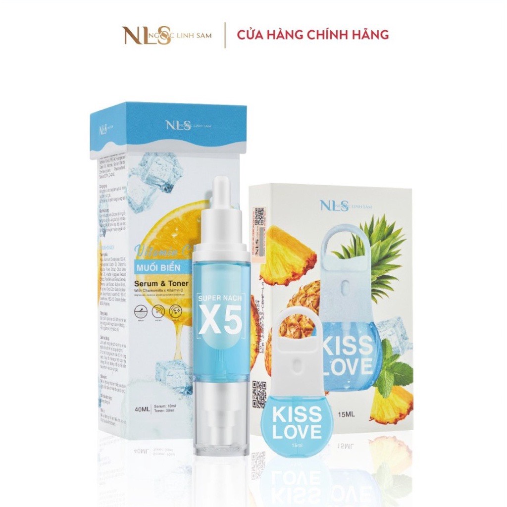 Combo SUPER NÁCH X5 2IN1 Serum nach, Toner nach, Xịt miệng Kiss Love NLS