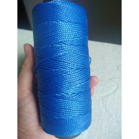 Sợi thô đan móc túi xách, nón, giày dép màu xanh doremon