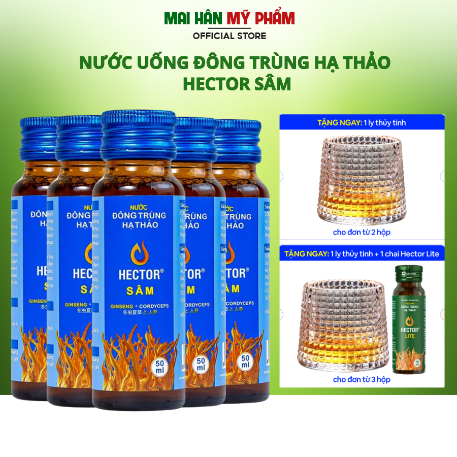 Nước đông trùng hạ thảo kết hợp sâm hector x 20 chai