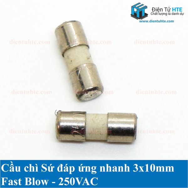 Bộ 4 Cầu chì FUSE sứ Ceramic 3x10mm Fast Blow