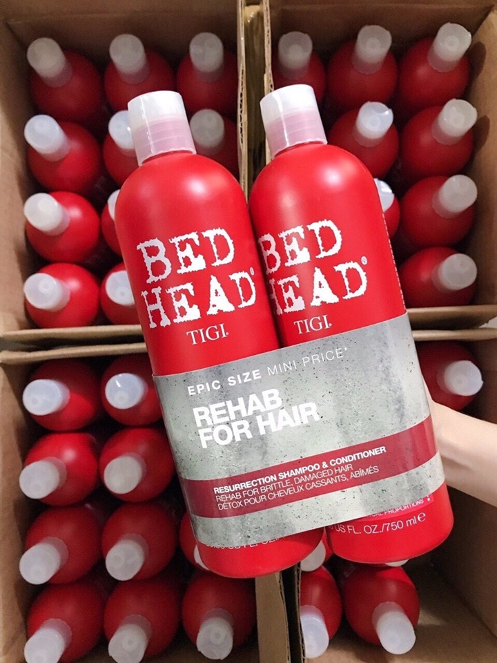 TIGI DẦU GỘI XẢ TIGI ĐỎ - DẦU GỘI XẢ TÁI SINH SIÊU PHỤC HỒI TIGI RESURRECTION SUPER REPAIR 970ML CHÍNH HÃNG