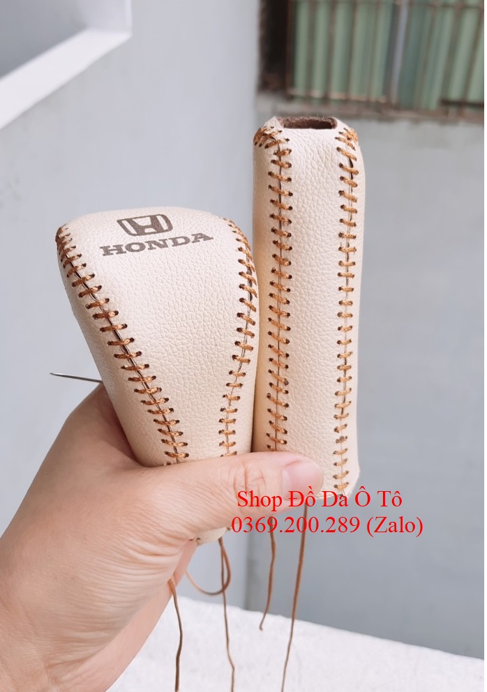 Bọc Cần số & Phanh tay các đời xe Honda Civic da bò thật handmade