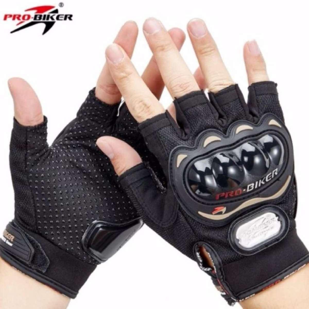Găng tay probiker cụt ngón có gù nhựa - đi phượt
