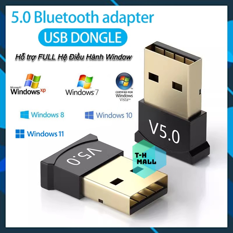 Usb thu phát bluetooth 5.0 / 4.0 cho pc - usb bluetooth máy tính kết nối 20m v5.0 kết nối loa chuột