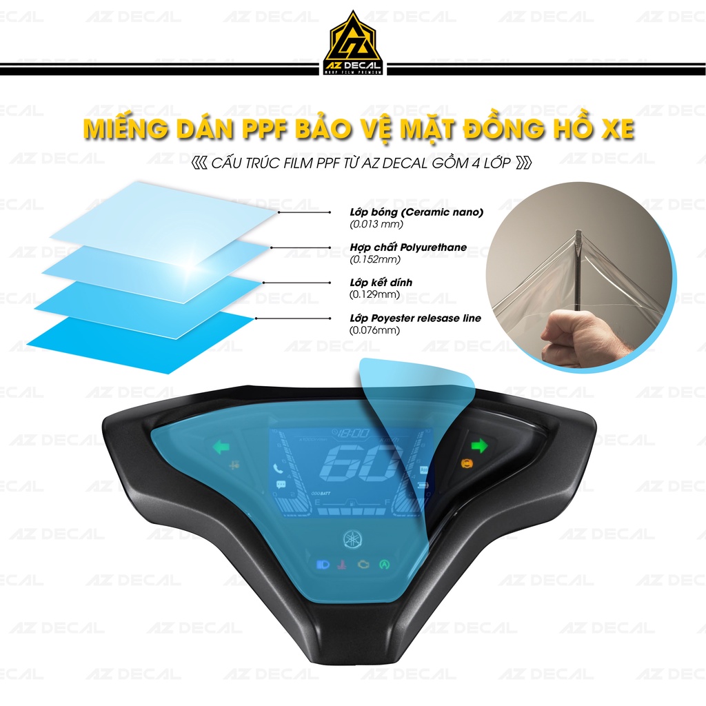 Miếng dán PPF Honda SH 350 bảo vệ mặt đồng hồ xe  PPF chống trầy xước màn hình SH 350i