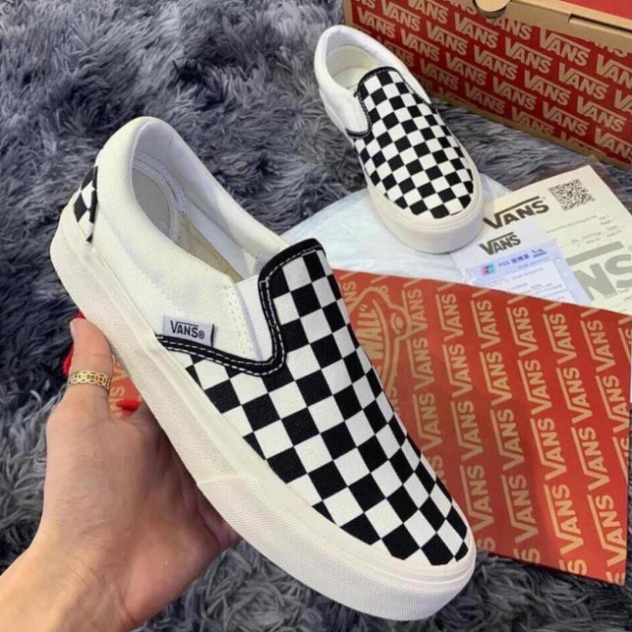 Giày vans caro lười trẻ trung nam nữ full box bill