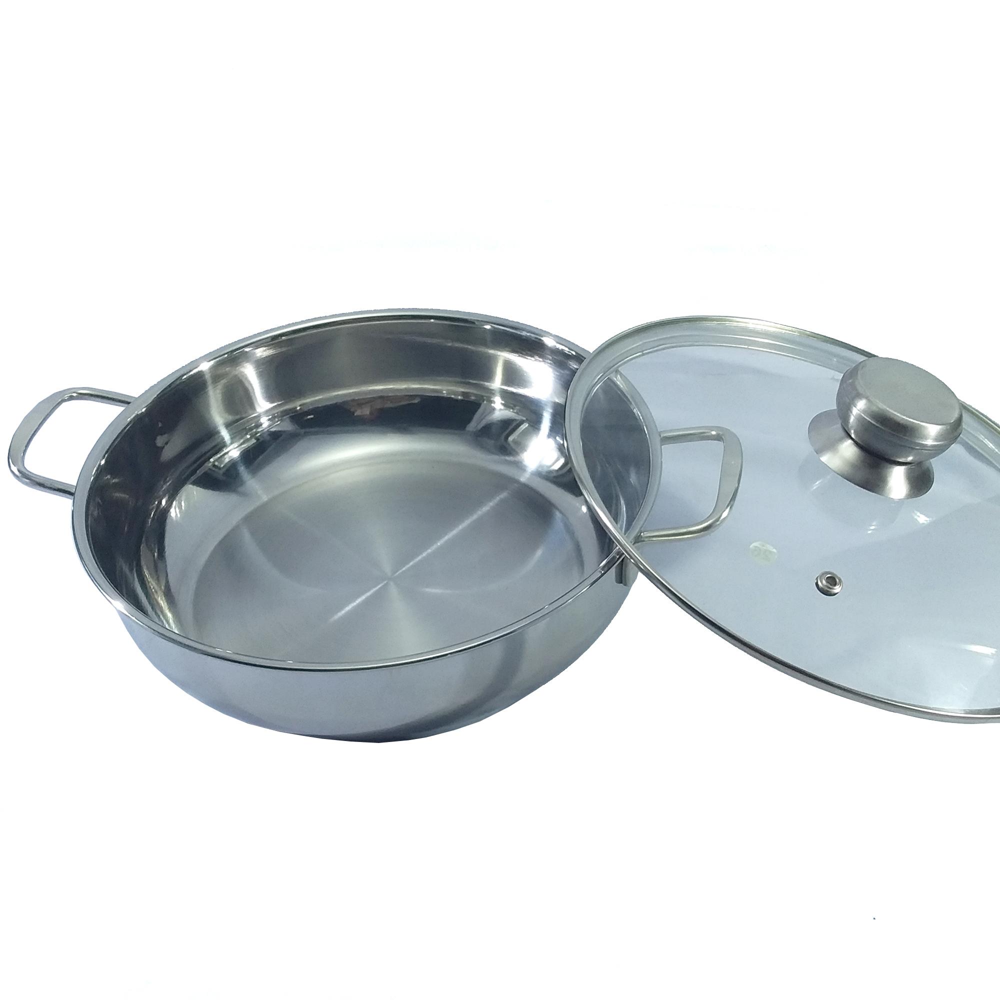 Chảo inox rainy nắp kính 2 quai 3 đáy 26 cm xttchao 263dk chính hãng thông minh đẹp giá rẻ bền lâu khuyến mãi 2020 hot cao cấp