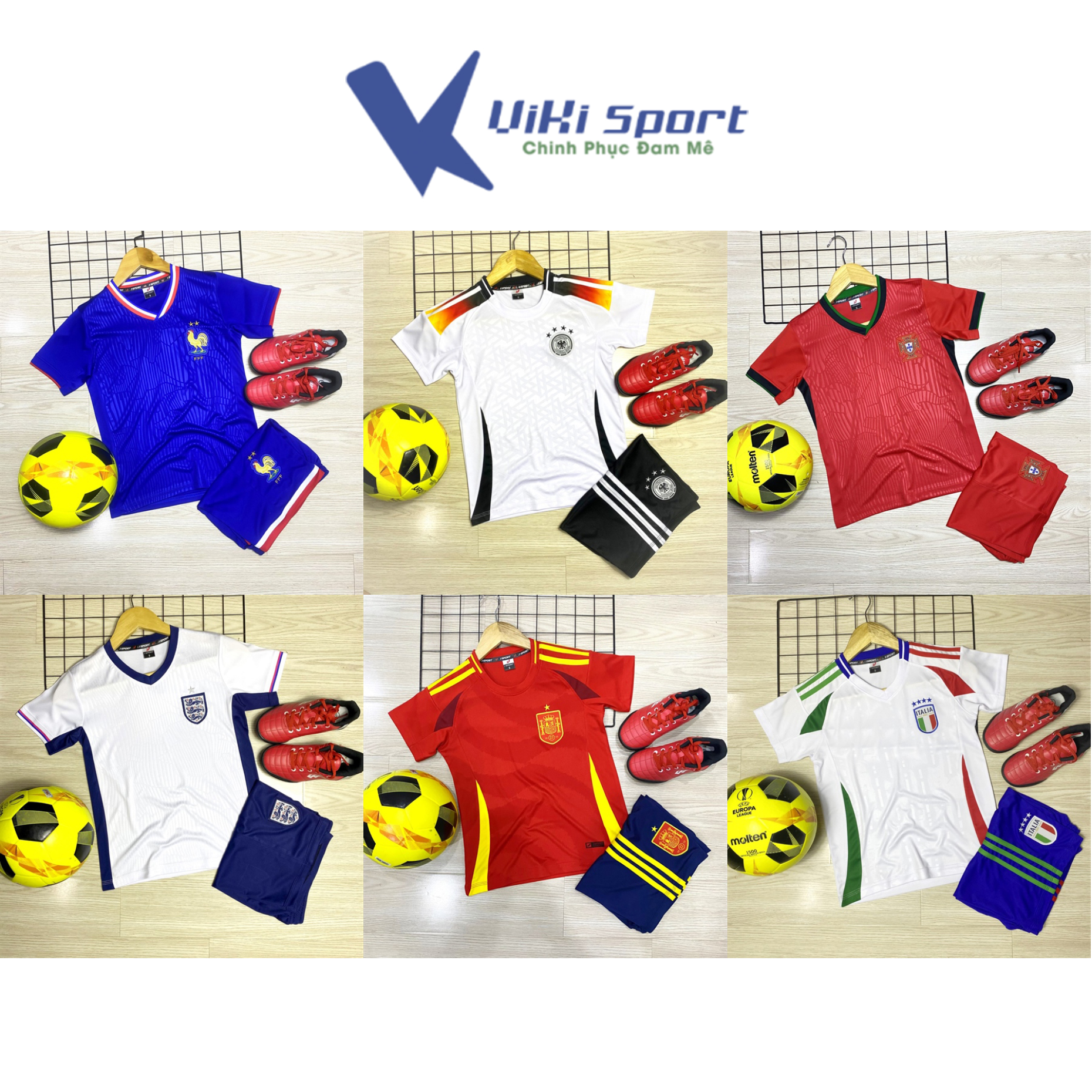 Bộ đồ đá banh cho bé độ tuổi từ 1 đến 14 tuổi JP01 - ViKi Sport