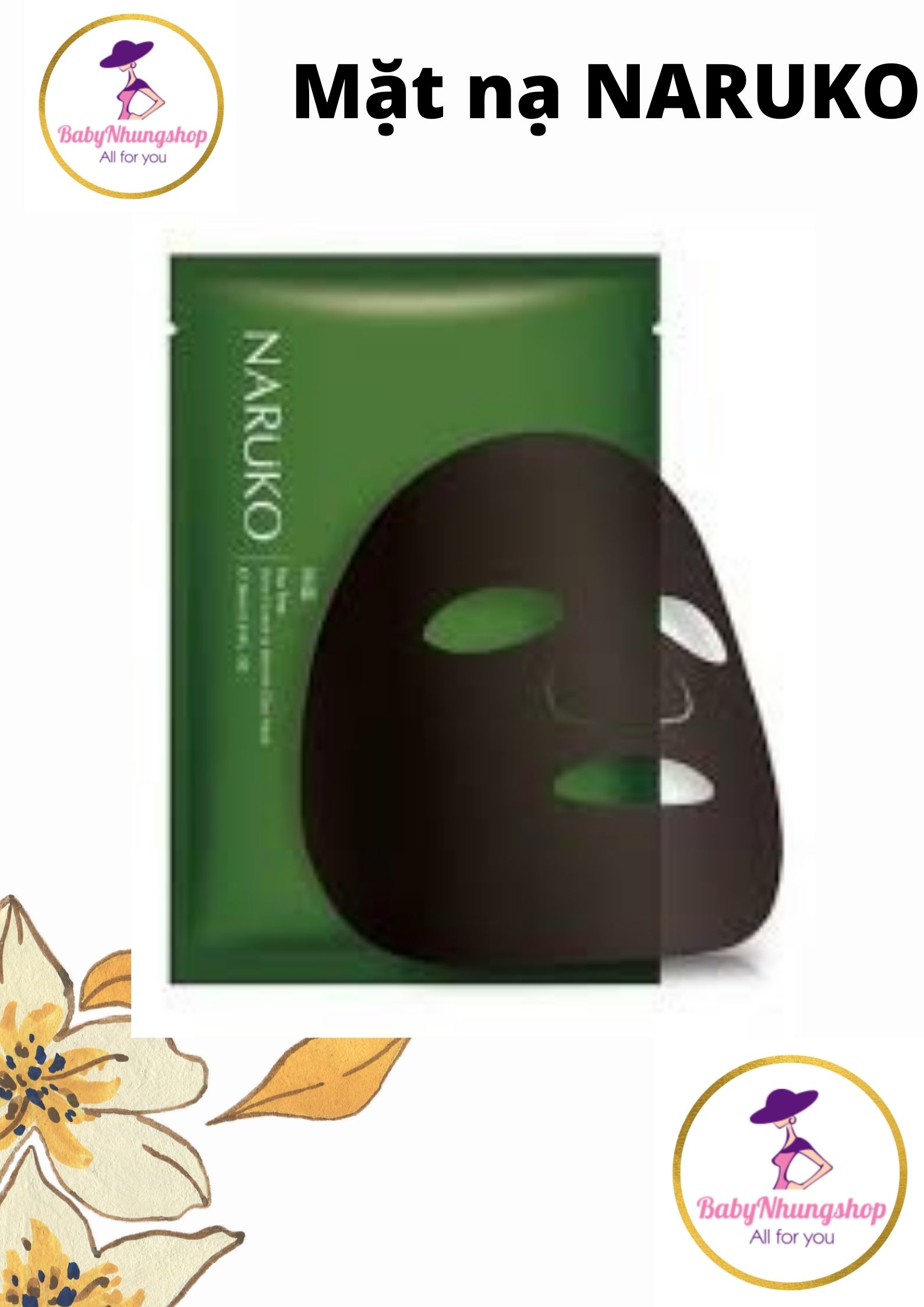 Mặt nạ Naruko Tea Tree- mặt nạ tràm trà, dưỡng ẩm, da căng bóng, giảm mụn