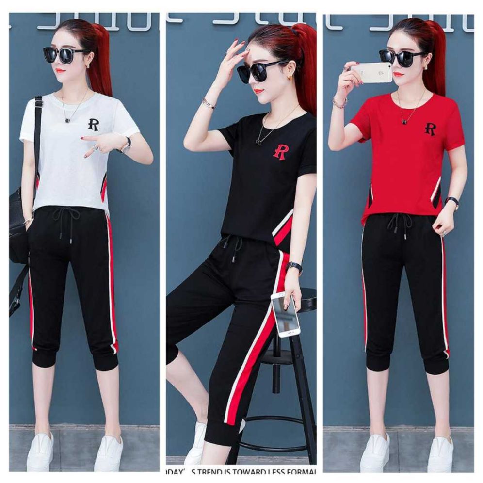 Đồ bộ thể thao nữ thêu chữ r cao cấp