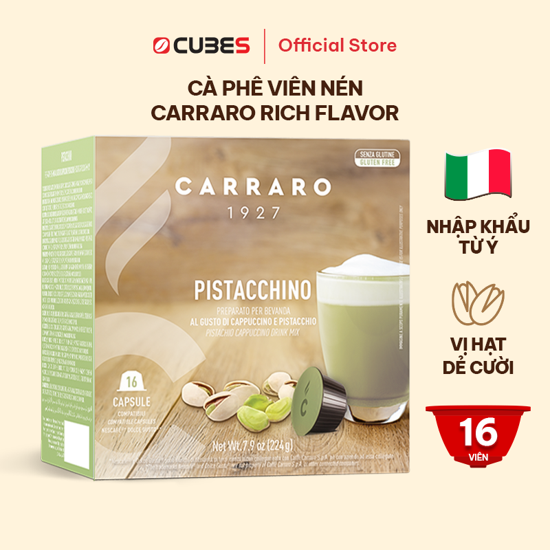 Cà phê viên nén Ý Carraro Rich Flavor tương thích Dolce Gusto 16v/hộp