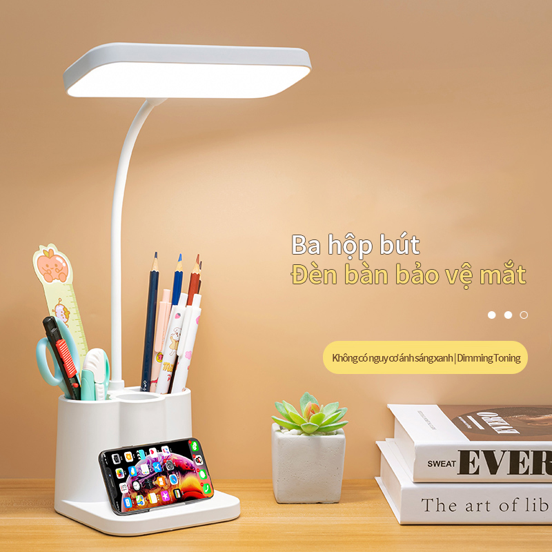 Đèn học đọc sách tích điện bảo vệ mắt cảm ứng 3 chế độ ánh sáng biến thiên đèn bàn học đèn học đèn học để bàn