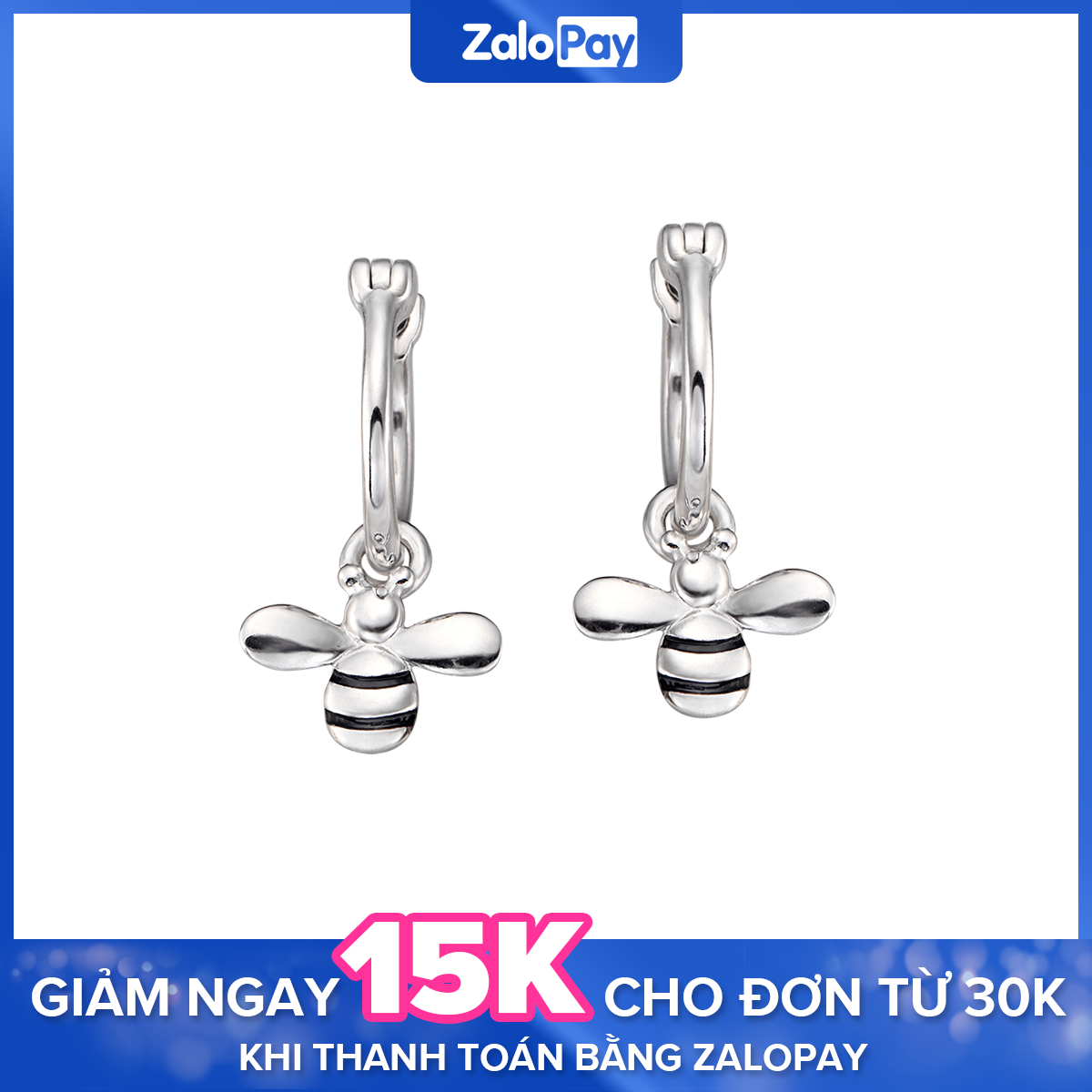 BÔNG TAI TRẺ EM BẠC PNJSILVER HÌNH CON ONG 0000K000085