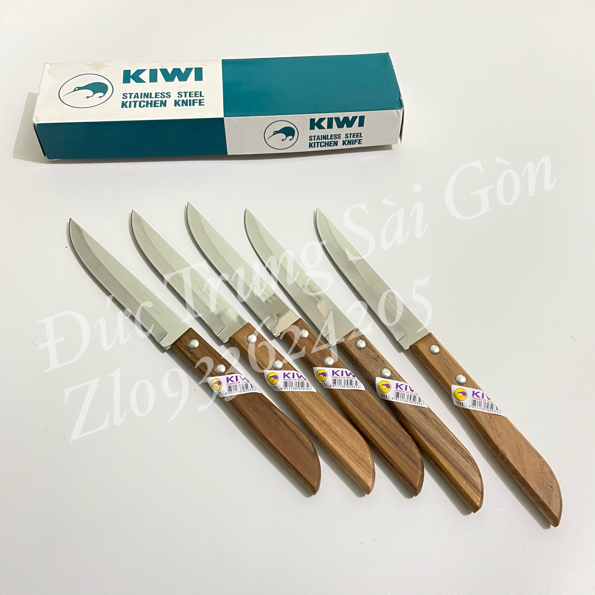Dao gọt trái cây Thái Lan cán gỗ, mũi nhọn ,mũi tròn.