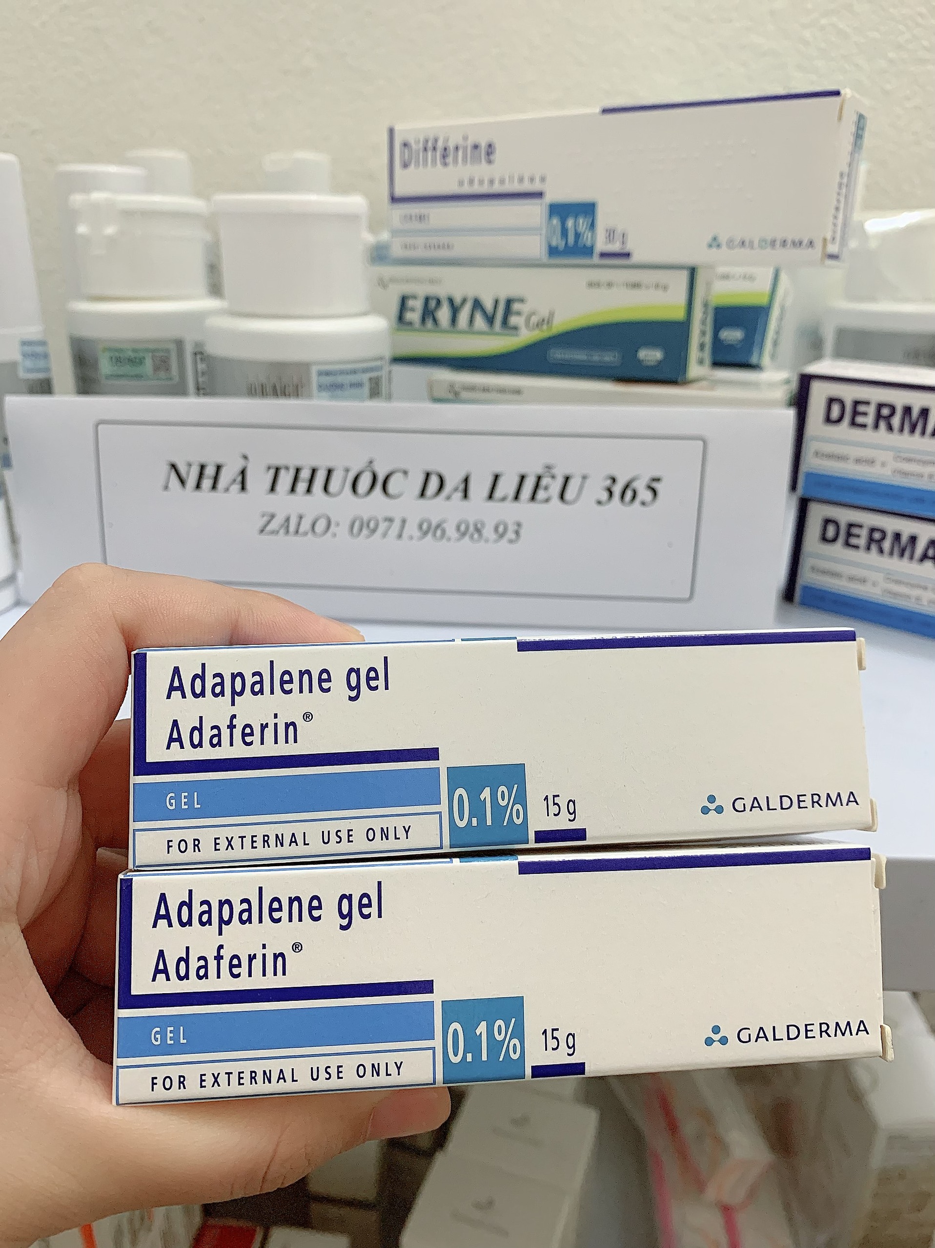 Gel hỗ trợ điều trị mụn Adaferin 0.1% Adapalene Tuyp15g