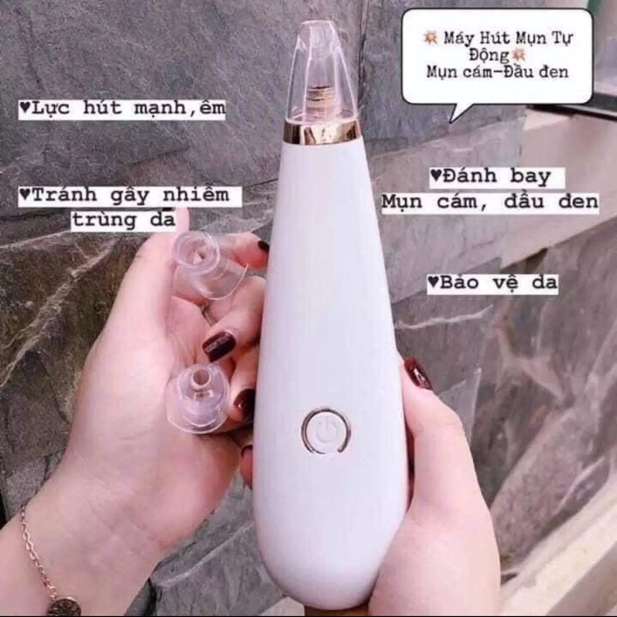 [HCM]MÁY HÚT MỤN CẦM TAY MINI CAO CẤP LOẠI BỎ TẤT CẢ CÁC LOẠI MỤN ĐẦU ĐEN  TRỨNG CÁ  MỤN ẨN CỰC HIỆU QUẢ -MÁY HÚT MỤN CẦM TAY NHIỀU CHẾ ĐỘ KÈM 3 ĐẦU HÚT  DÙNG PIN TIỂU SIÊU TIỆN DỤNG