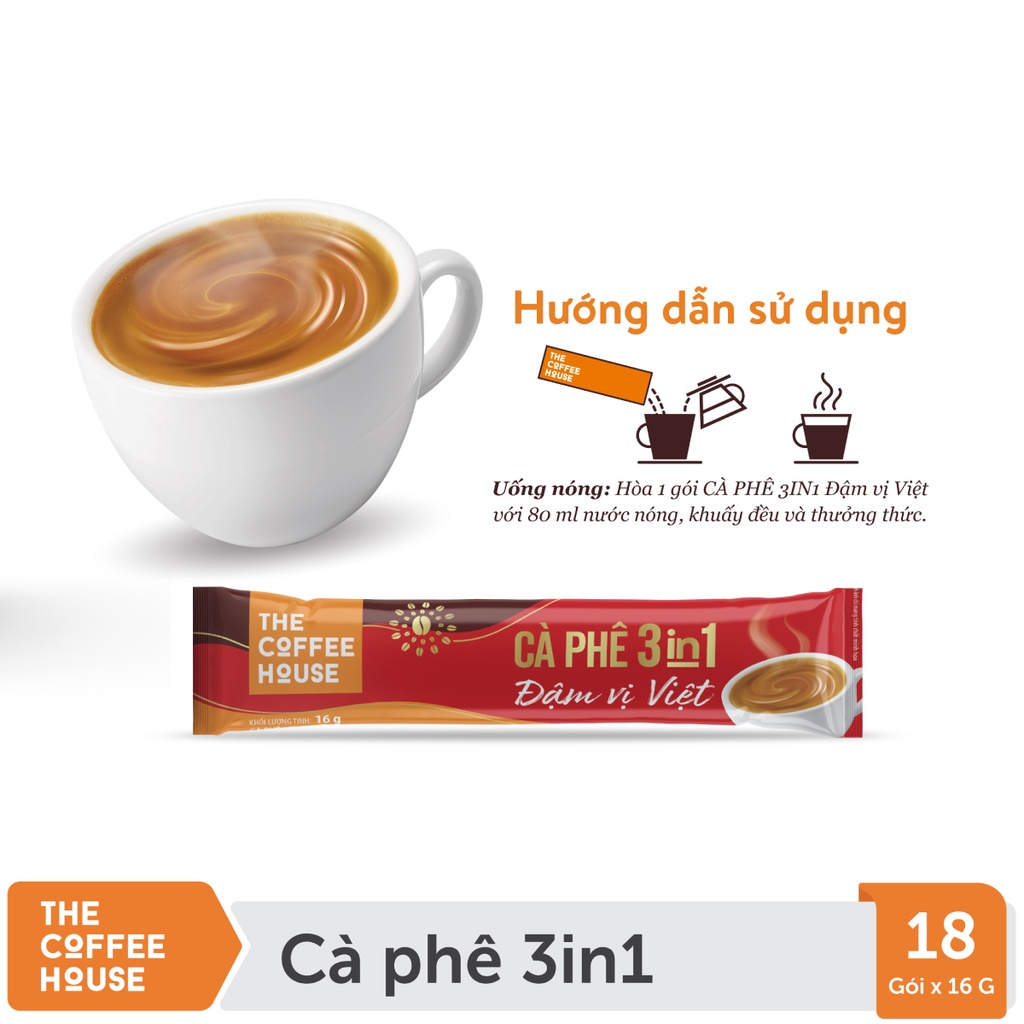 Cà phê 3 in 1 đậm vị Việt the coffee house 1 gói lẻ 16gam