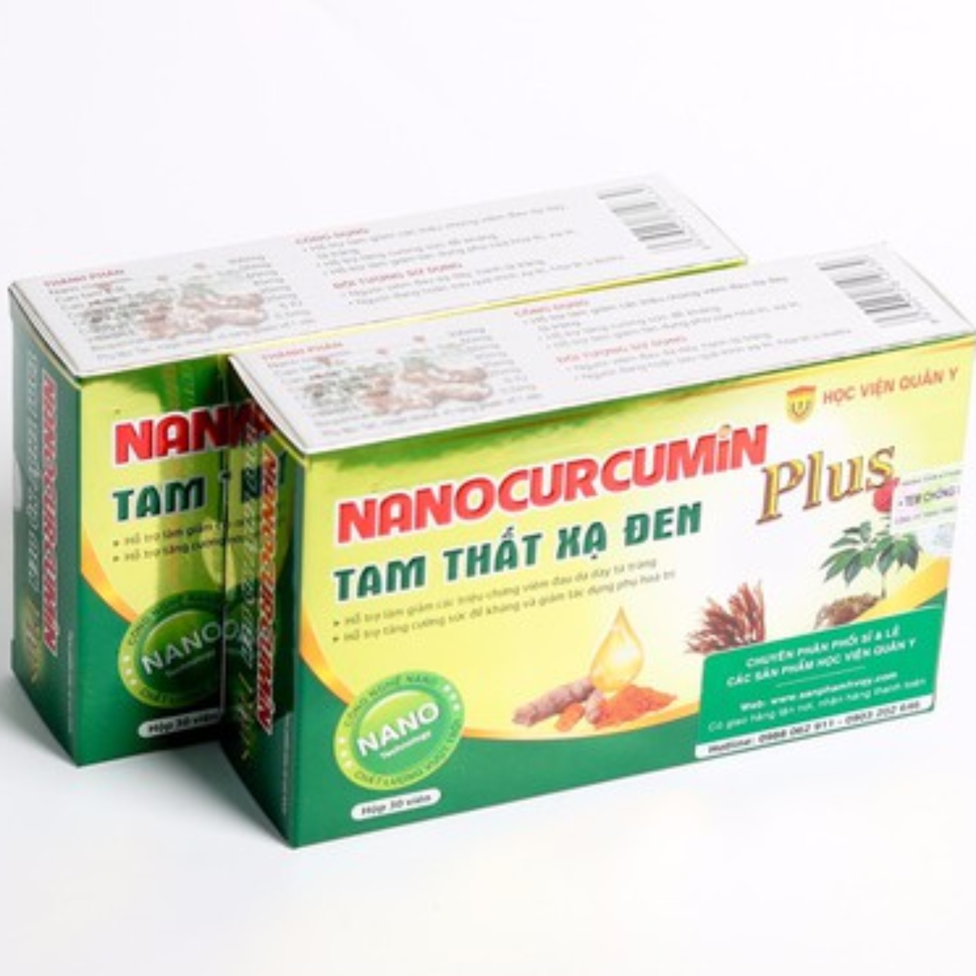Bộ 2 hộp Nano Curcumin Tam Thất Xạ Đen Plus