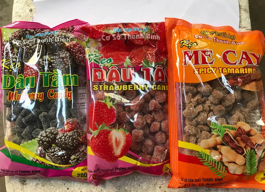 Kẹo mứt me cay - dâu tây - dâu tằm 200gram