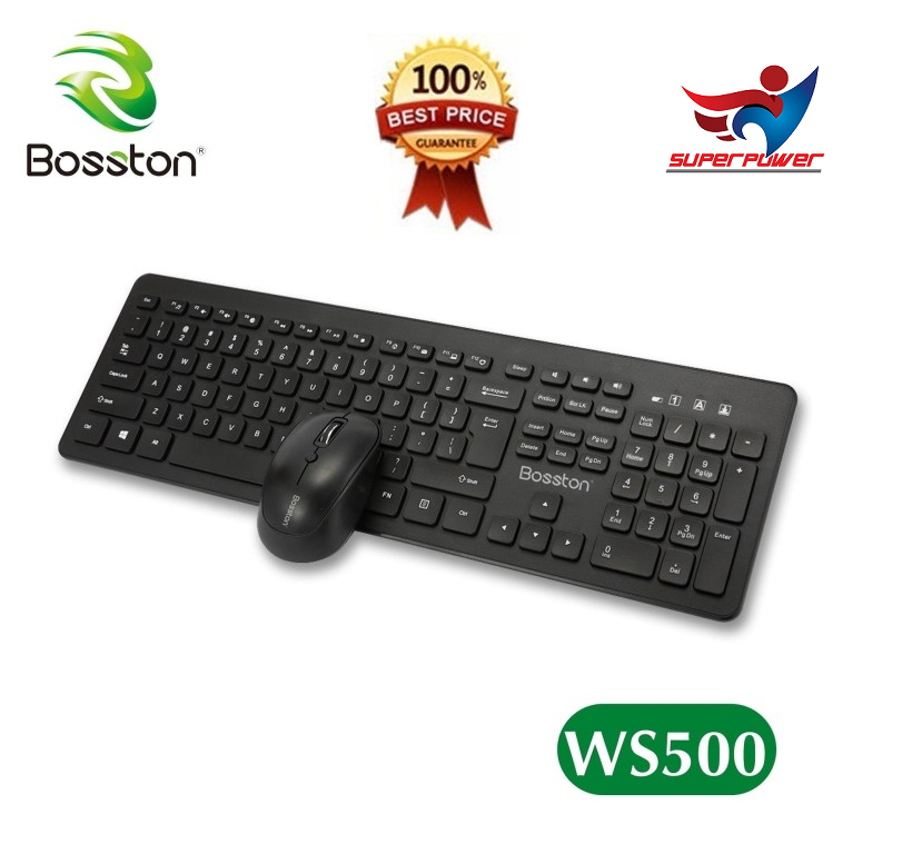 Bàn phím, chuột combo không dây bosston ws500 -superpower