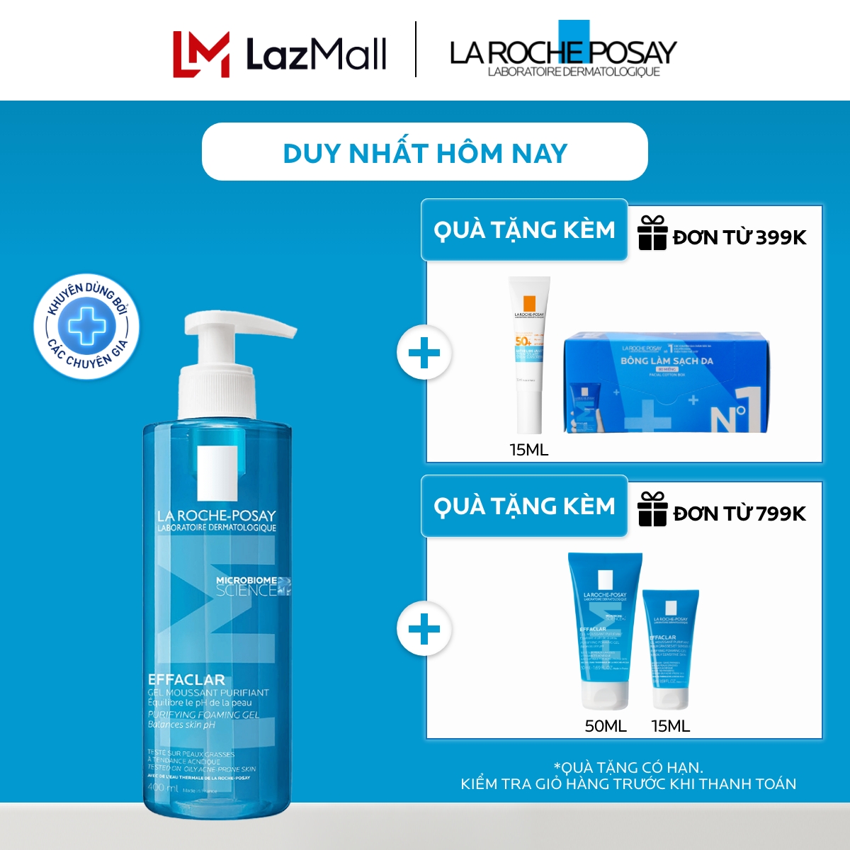 Nước cân bằng (toner) giàu khoáng dành cho da dầu La Roche-Posay Effaclar Astringent Lotion 200ml