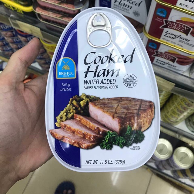 [KoreanMart] Thịt Hộp Giăm Bông Cooked Ham Bristol Mỹ 326gr