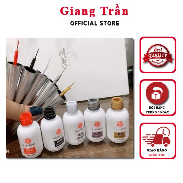 Sơn gel cọ nét hoa hồng vẽ nét đẹp cho chị em làm nail