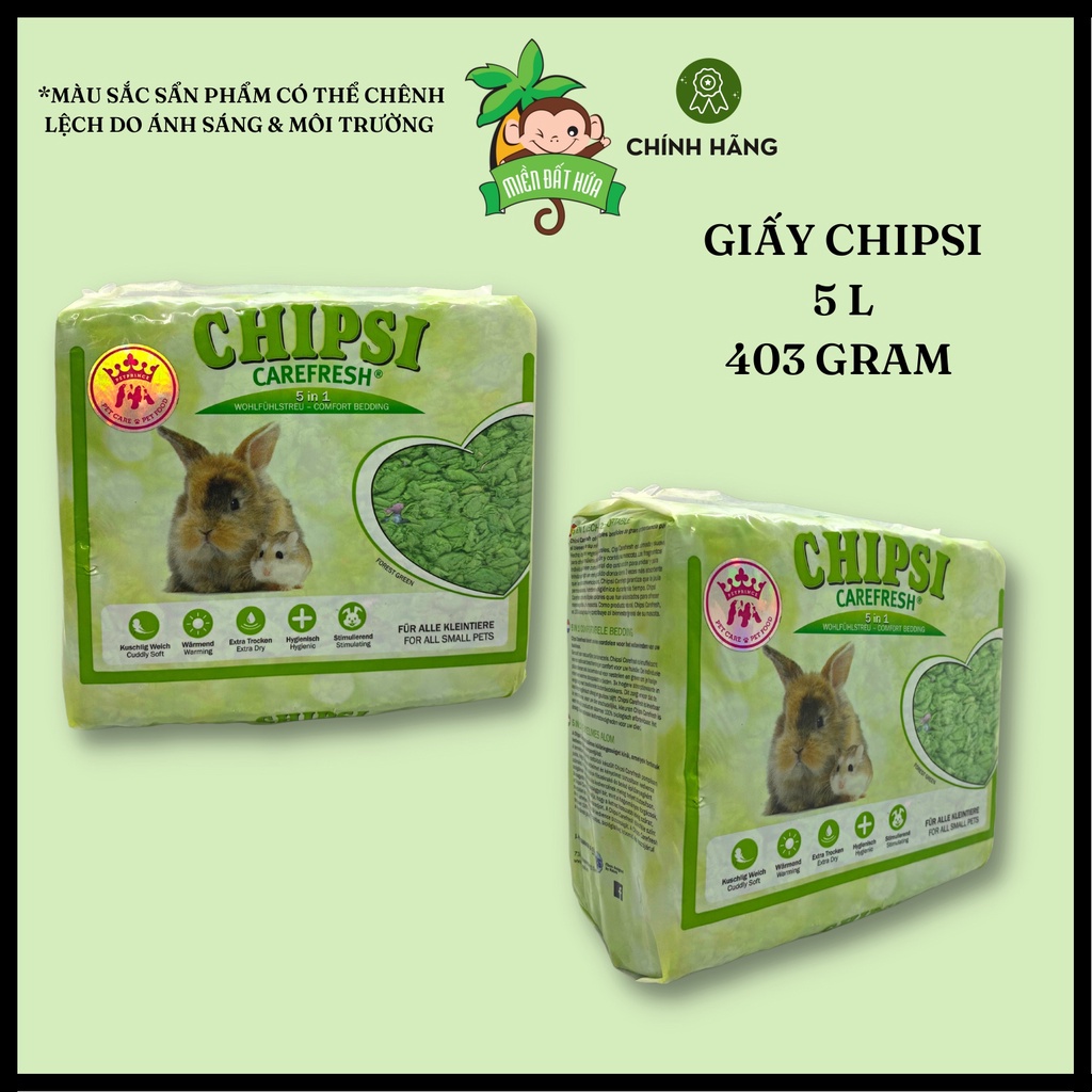 Lót chuồng Hamster - Giấy bông Chipsi đủ màu 5L cho hamster
