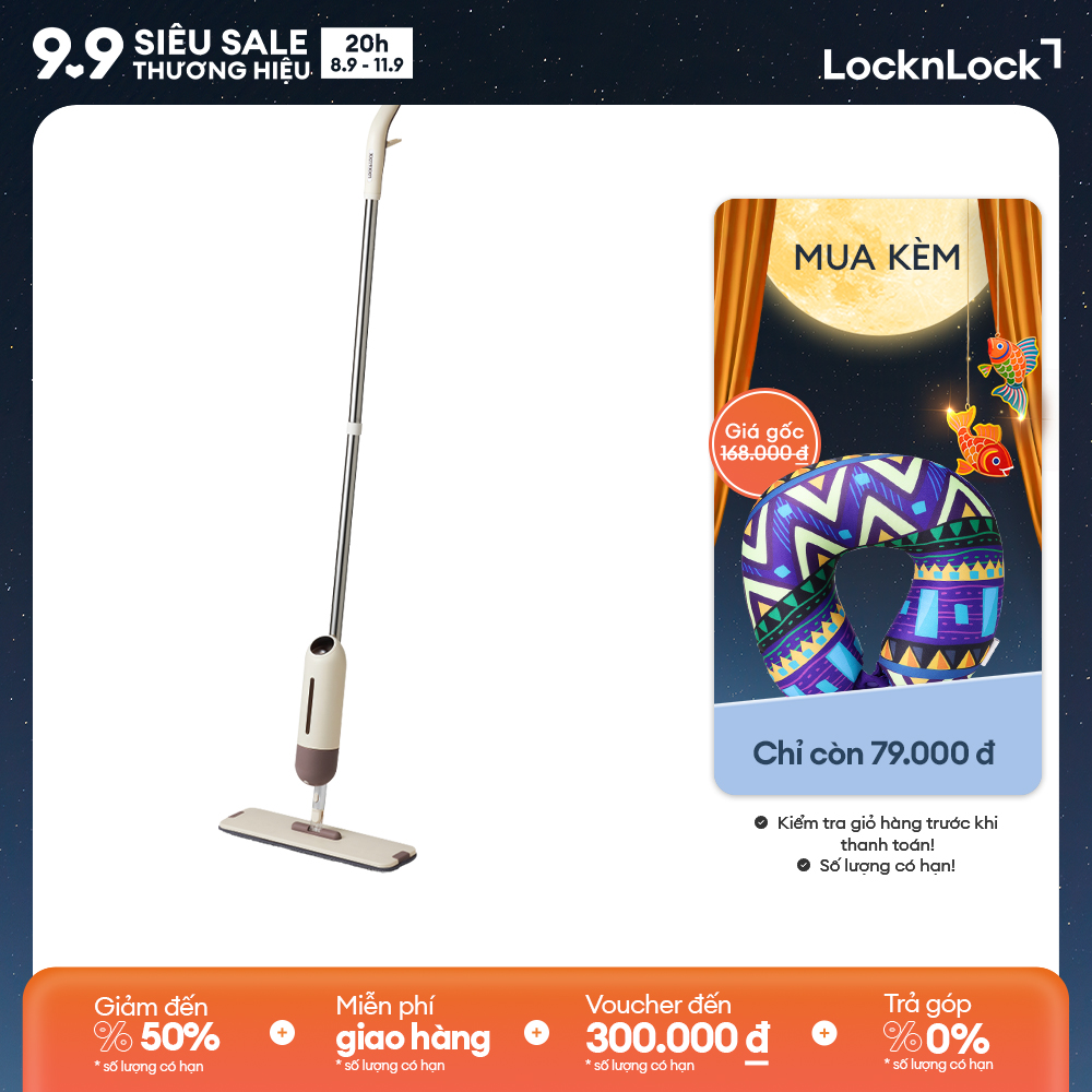 Bộ cây lau nhà capsule spray mop lock&lock etm472