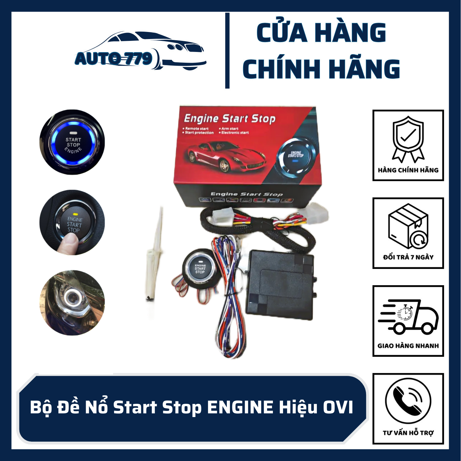 [ CHÍNH HÃNG ] Bộ Đề Nổ Start Stop ENGINE Hiệu OVI Cho Tất Cả Các Dòng Xe