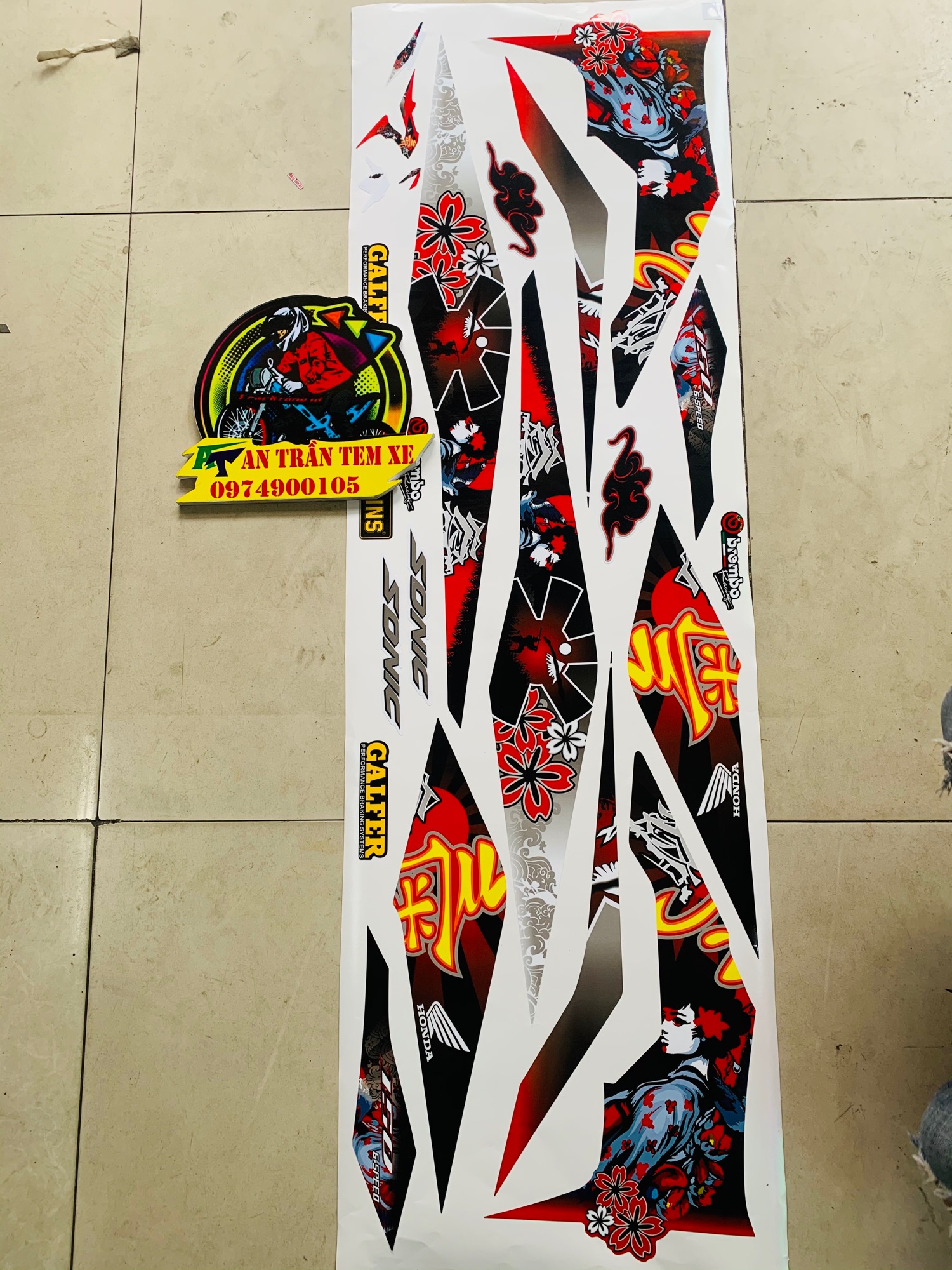 [HCM]Tem rời sonic mẫu tem cô gái nhật in decal 3 lớp bóng cao cấp không bay màu.