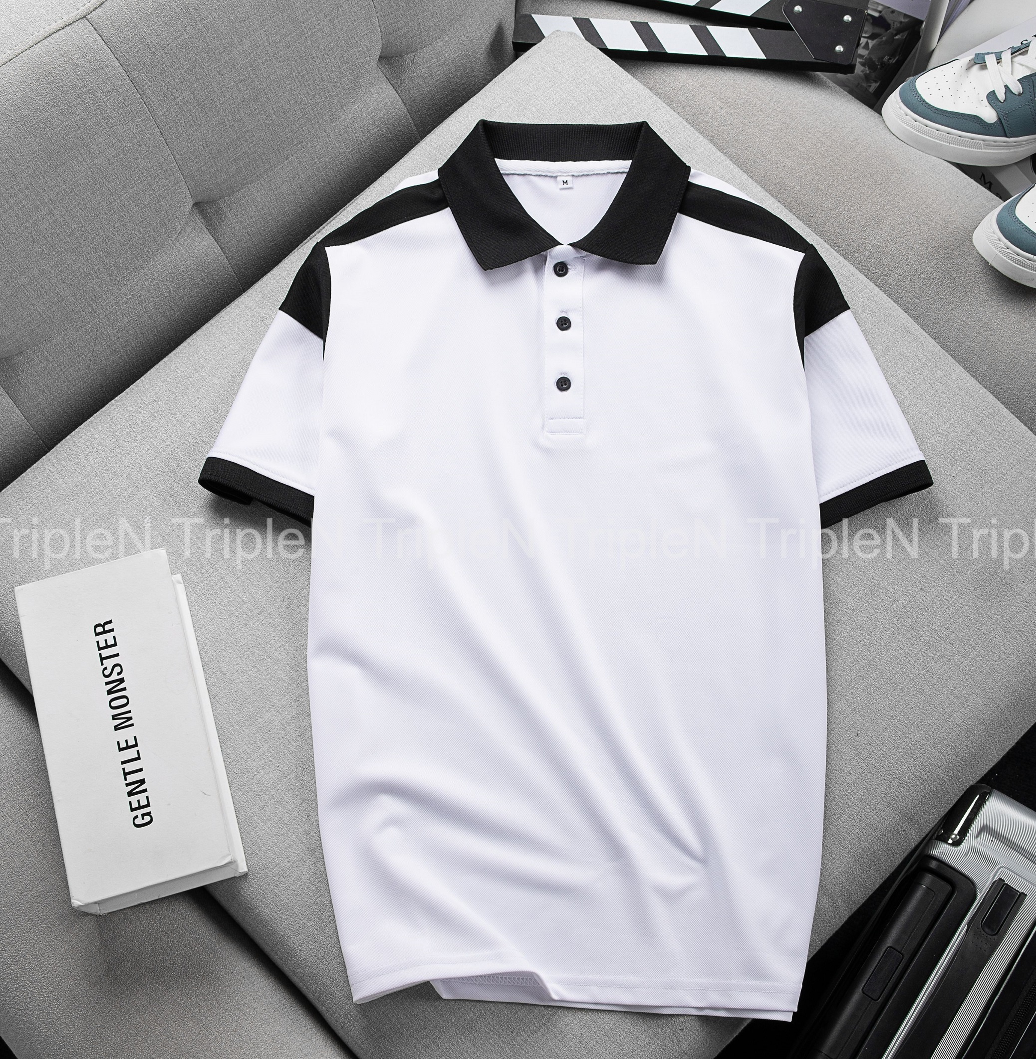 Áo Polo Nam TripleN Phối Thêu Hoặc Không Thêu Chất Vải Cá Sấu Cotton Co Dãn 4 Chiều Cao Cấp - 2