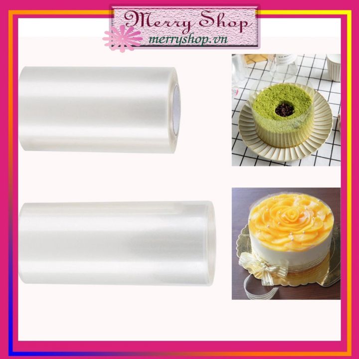 ⚡2 Cuộn Mica Cứng Lót Thành Bánh Mousse Cứng Cáp, Chắc Chắn, Giá Rẻ, Phụ Kiện Làm Bánh - Lẻ 1m - Merry Shop