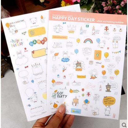 Sticker dán Happy day (2 tờ) - Combo 4 tờ