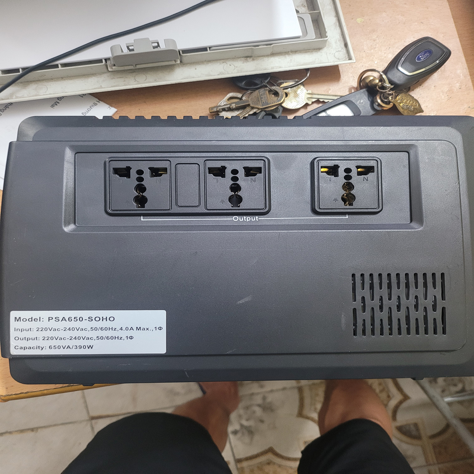 Ups liebert psa iton 650va, bộ lưu điện 650va máy cũ main mạch zin nguyên bản đã được thay thế ắc quy mới