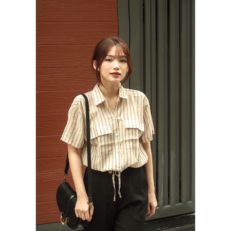 Áo kiểu 2 túi kẻ sọc - as22001 - blazersaigon