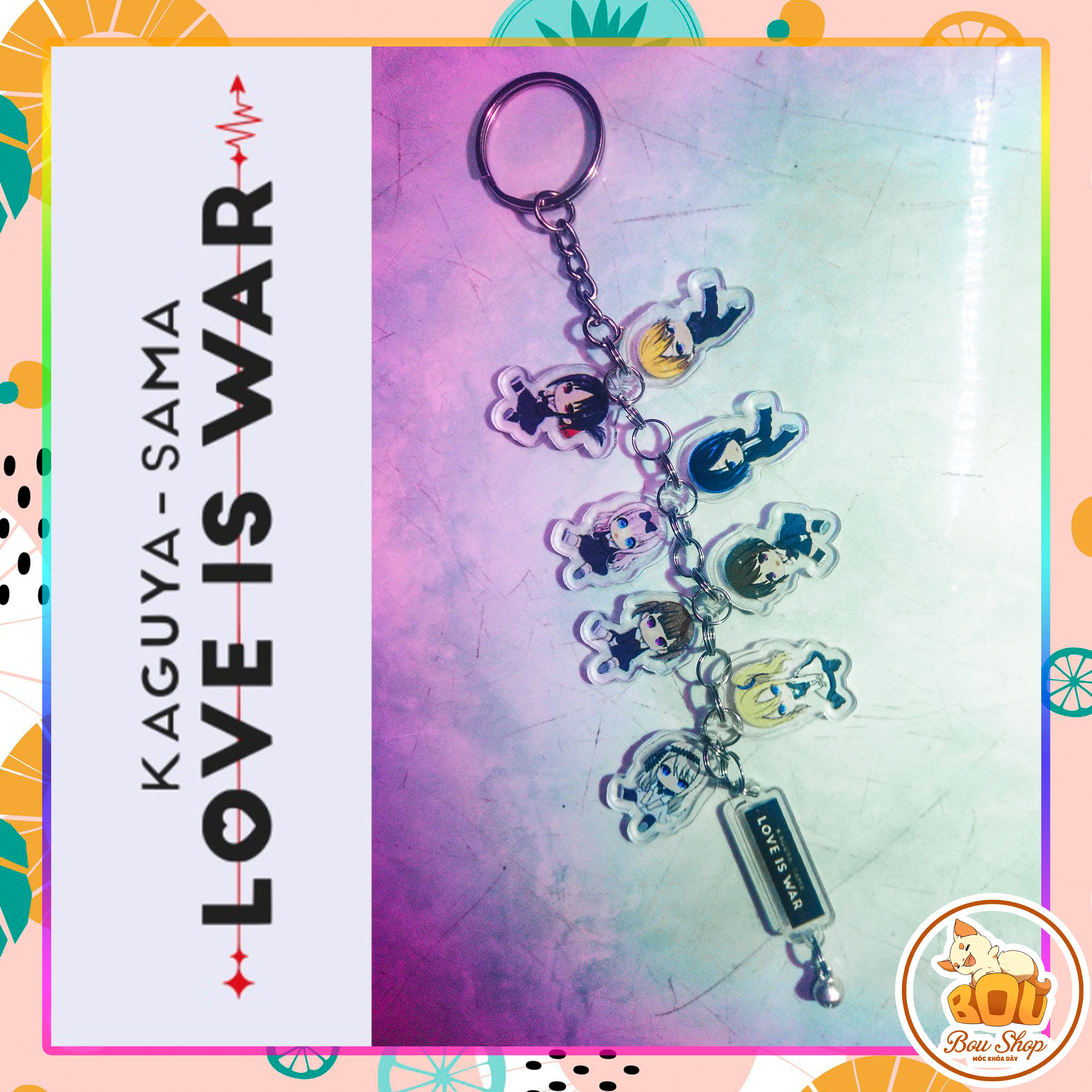 [HCM]Móc khóa dây Acrylic Mica Kaguya sama - Love is war - Cuộc chiến tỏ tình Anime