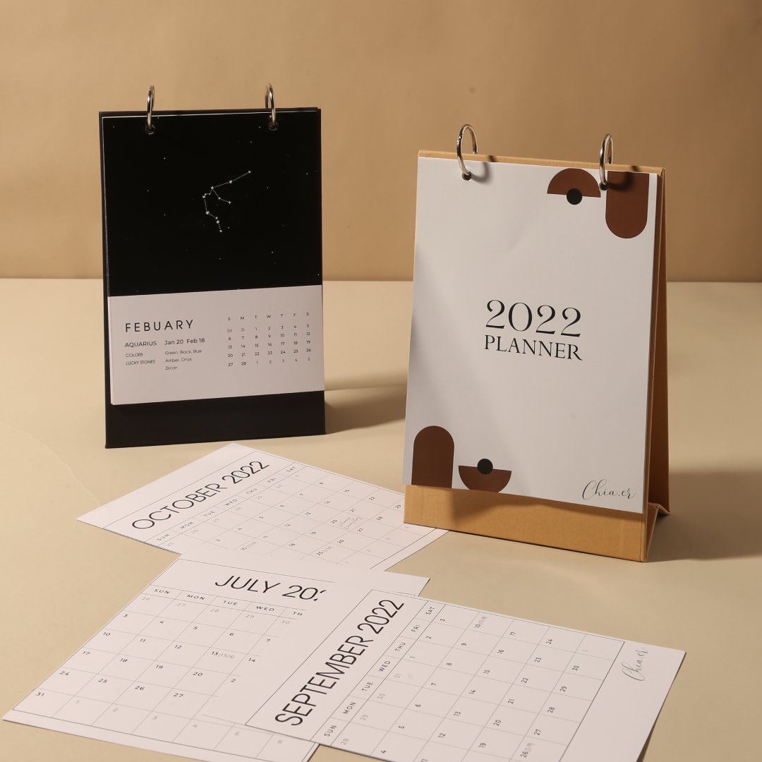 Lịch để bàn 2022 - Lịch để bàn Planner mới nhất - Lịch thiết kế Chia Decor