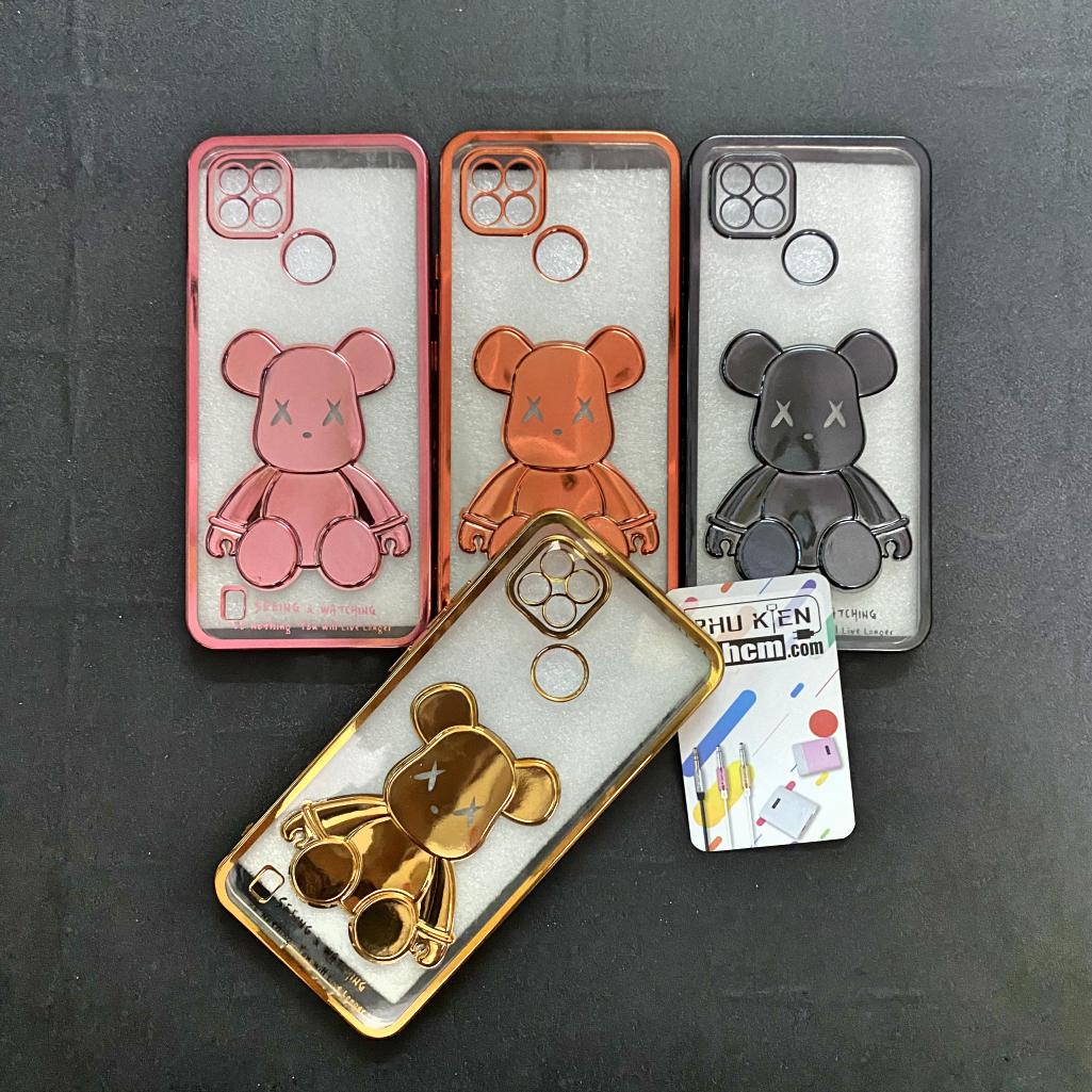 Ốp lưng realme c21y - c25y gấu bearbrick viền xi màu